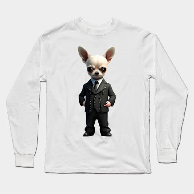 Chihuahua gentleman Long Sleeve T-Shirt by IDesign23